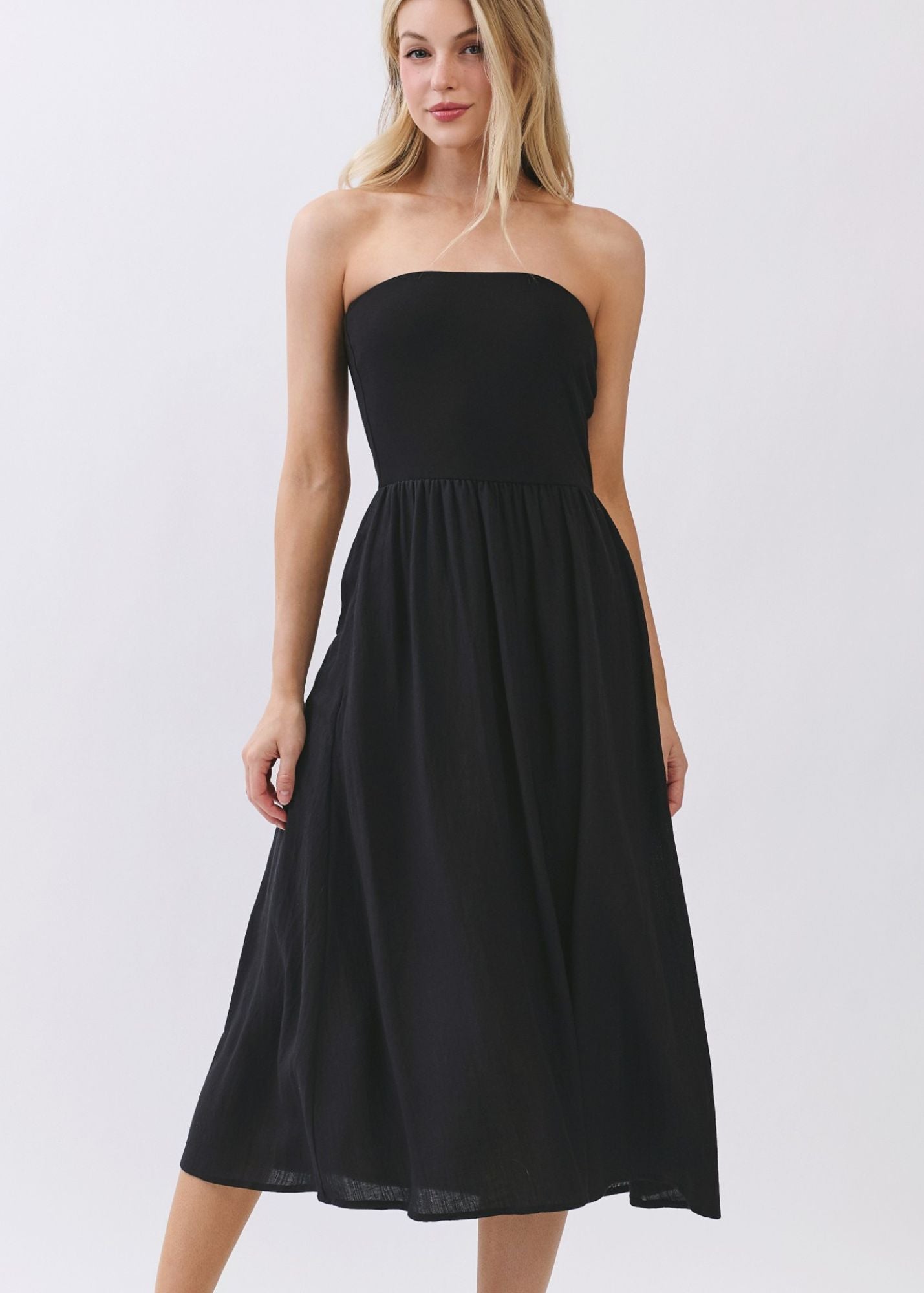 Strapless Midi Dress