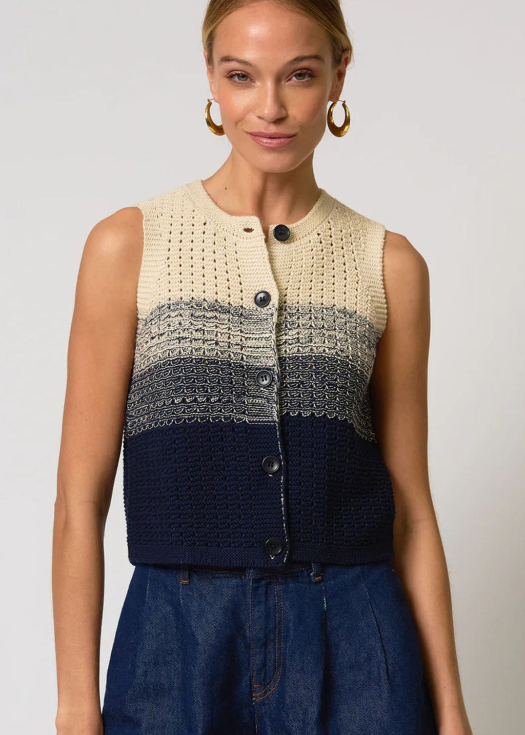 Jacy Gradient Crochet Vest