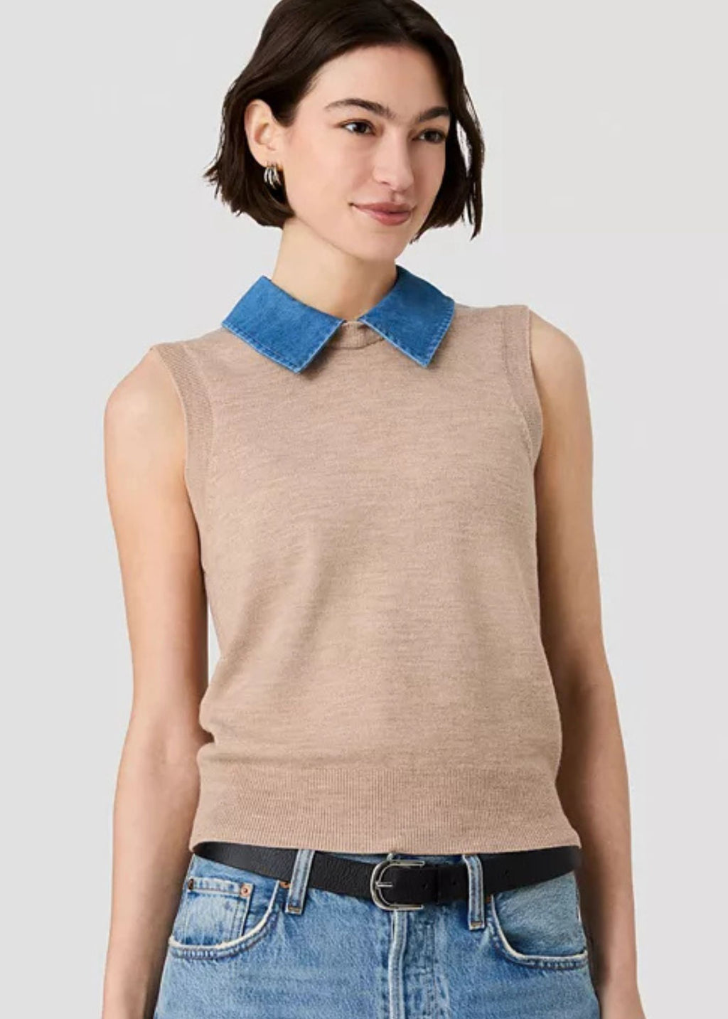 Babysoft Collared Neck Knit Top