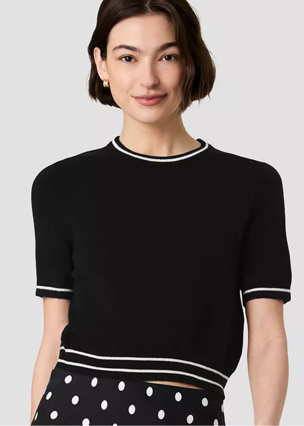 Babysoft Short-Sleeve Rib Stripe Top