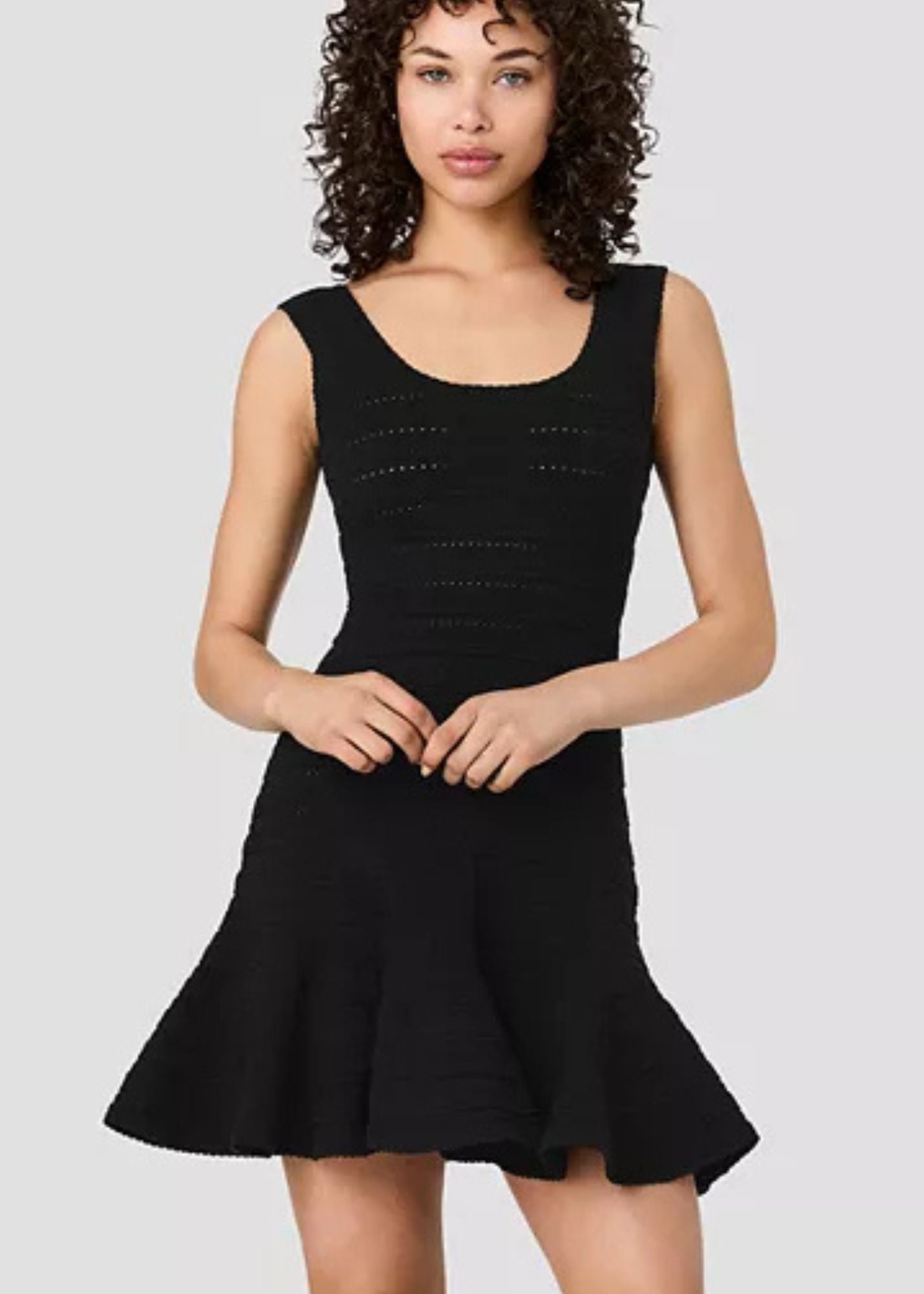Celina Pointelle Flare Mini Dress