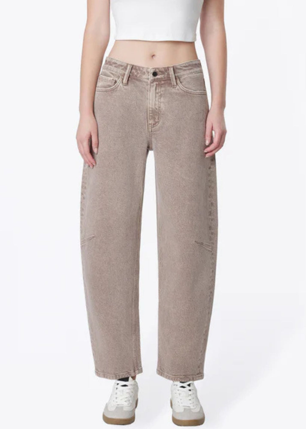 High Rise Crop Barrel Jeans
