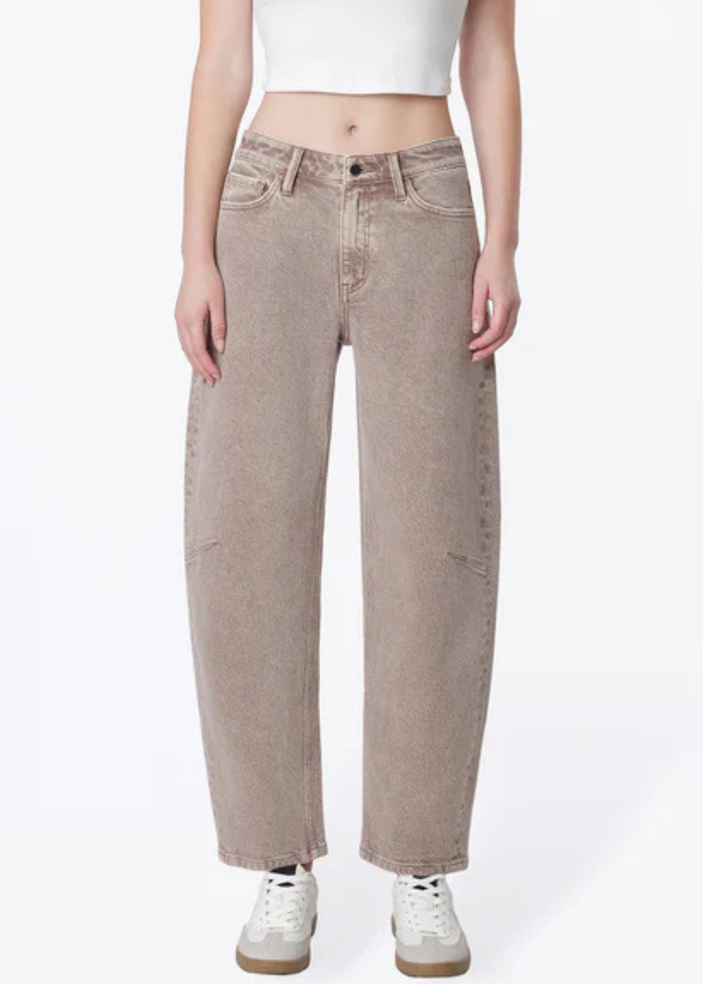 High Rise Crop Barrel Jeans