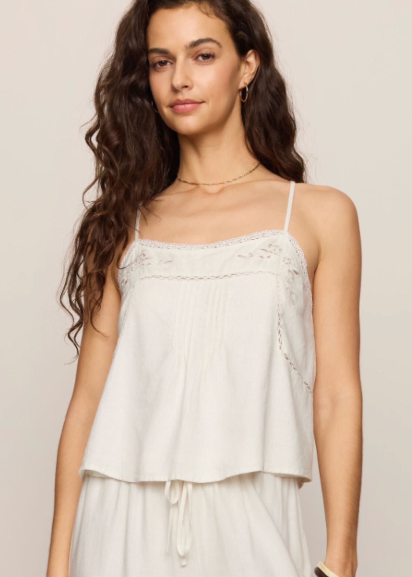Lillie Embroidered Woven Tank