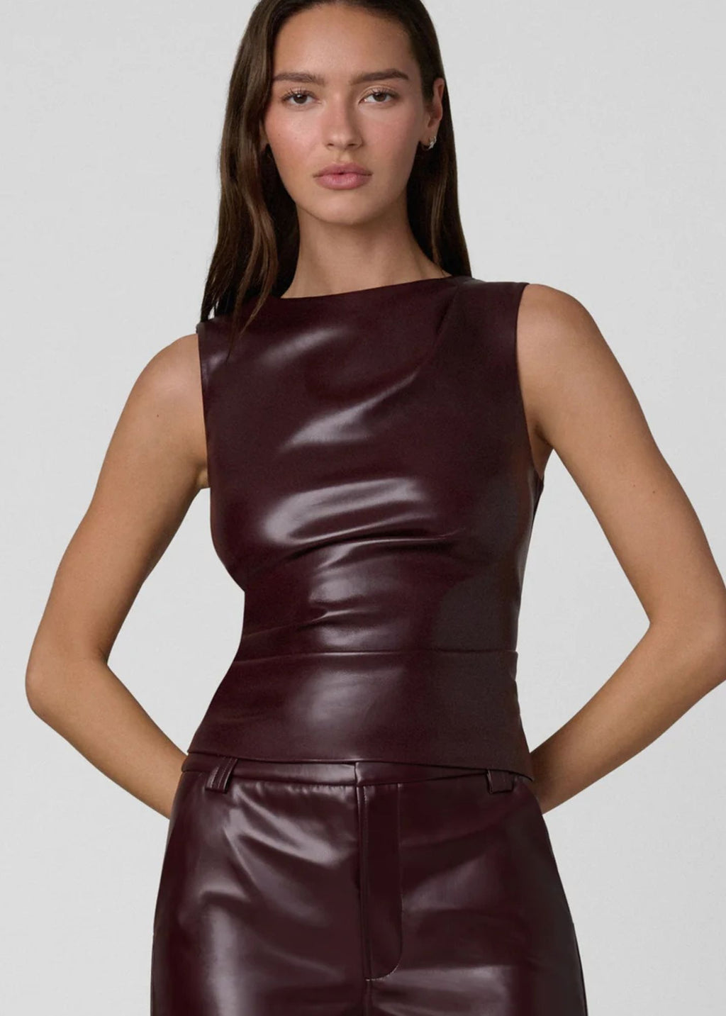 The Meg Vegan Leather Top