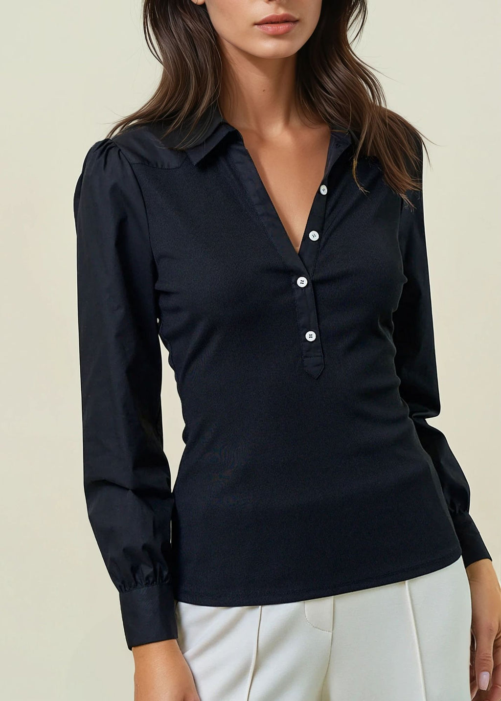 Amelia Rib Henley Top
