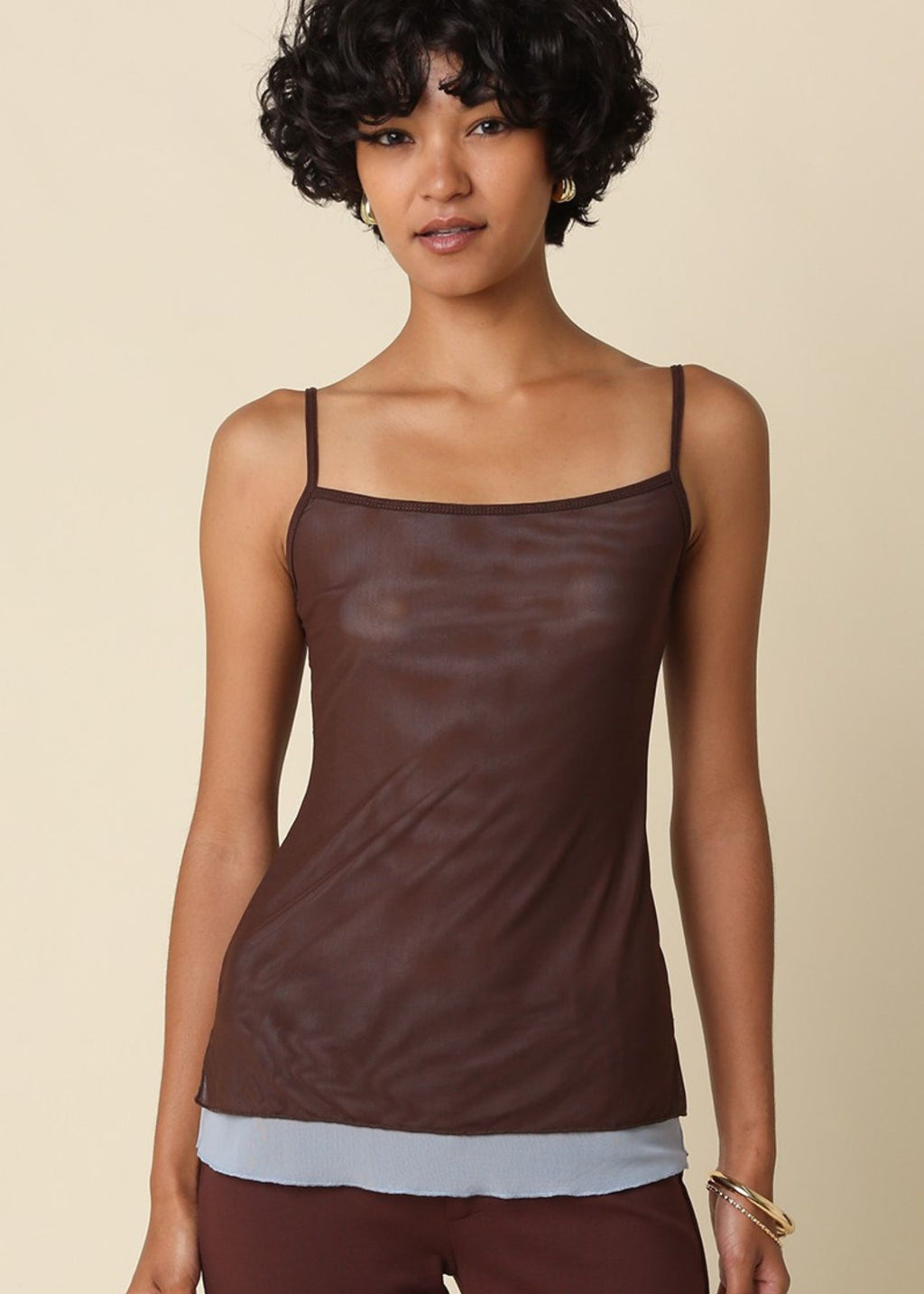 Kalla Mesh Layered Cami Top