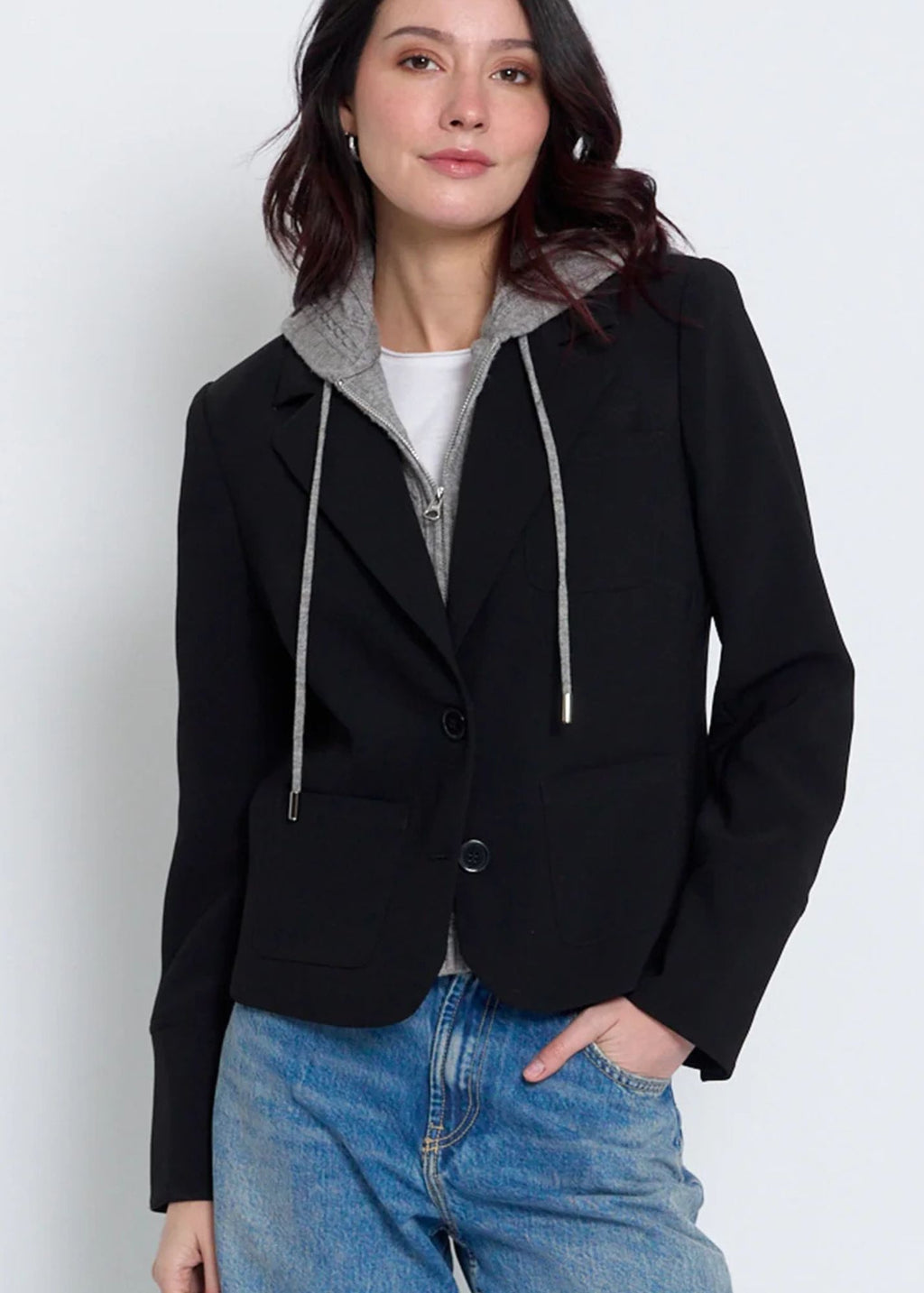 Sienna Solid Jacket With Cable Hooded Dickey
