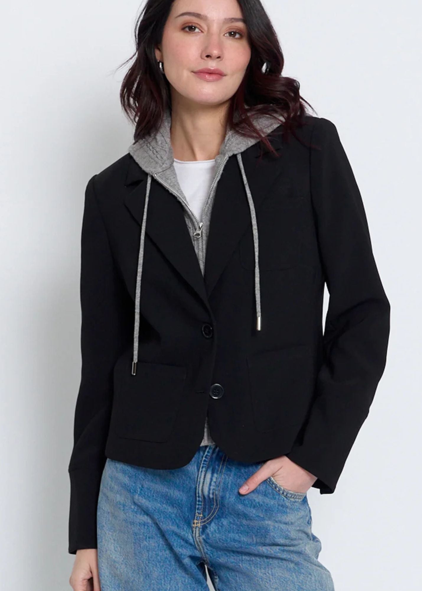 Sienna Solid Jacket With Cable Hooded Dickey
