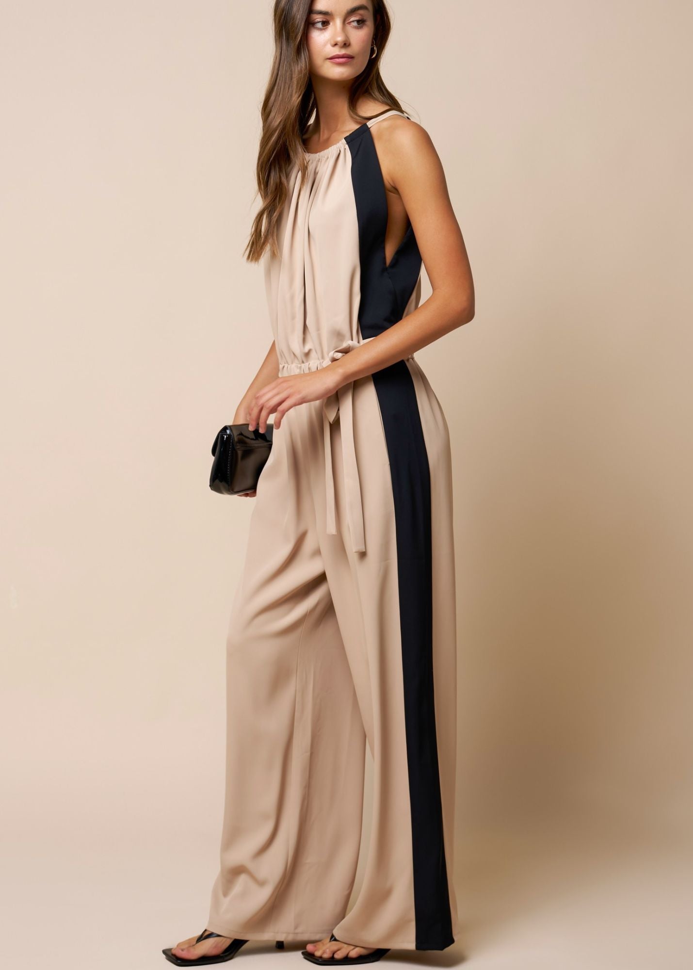 Tie Waist Wide Leg Jumpsuit