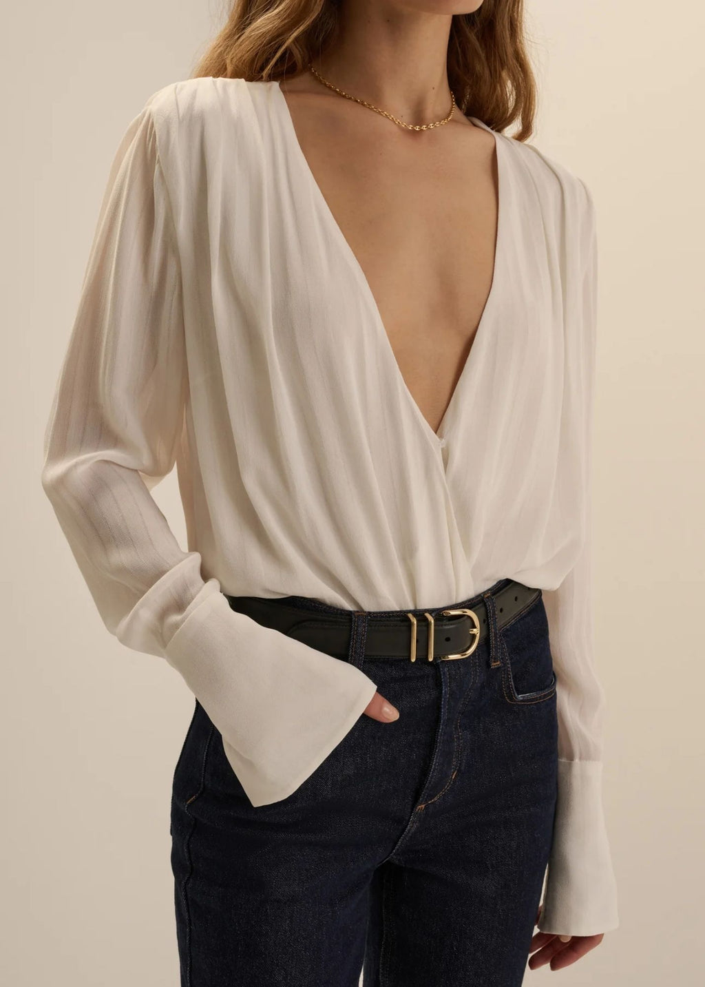 The Stripe Jacquard Date Blouse