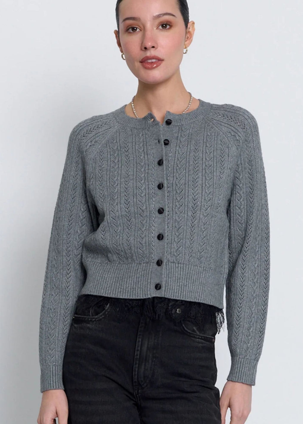 Scarlet Lace Trim Cardigan