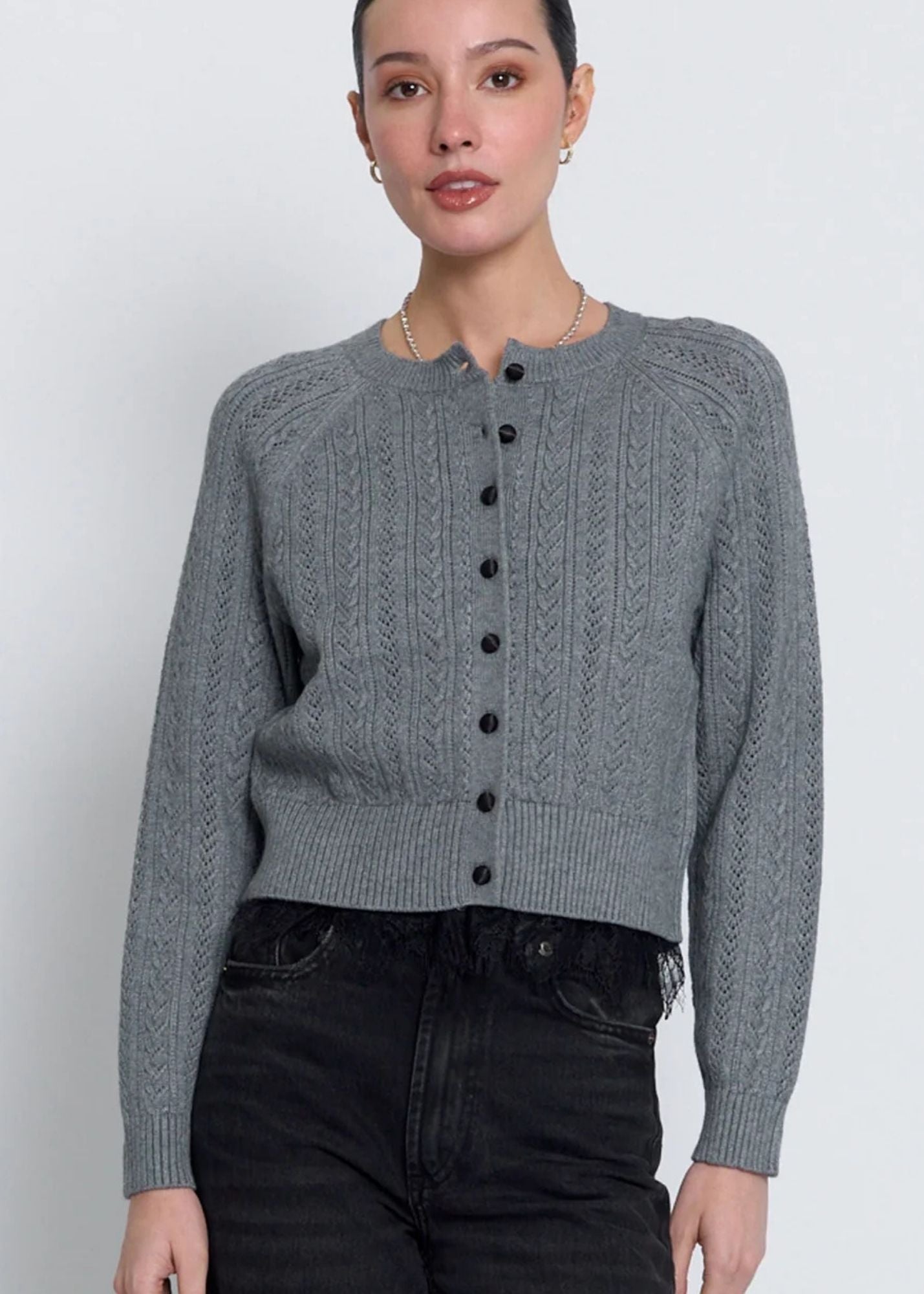 Scarlet Lace Trim Cardigan