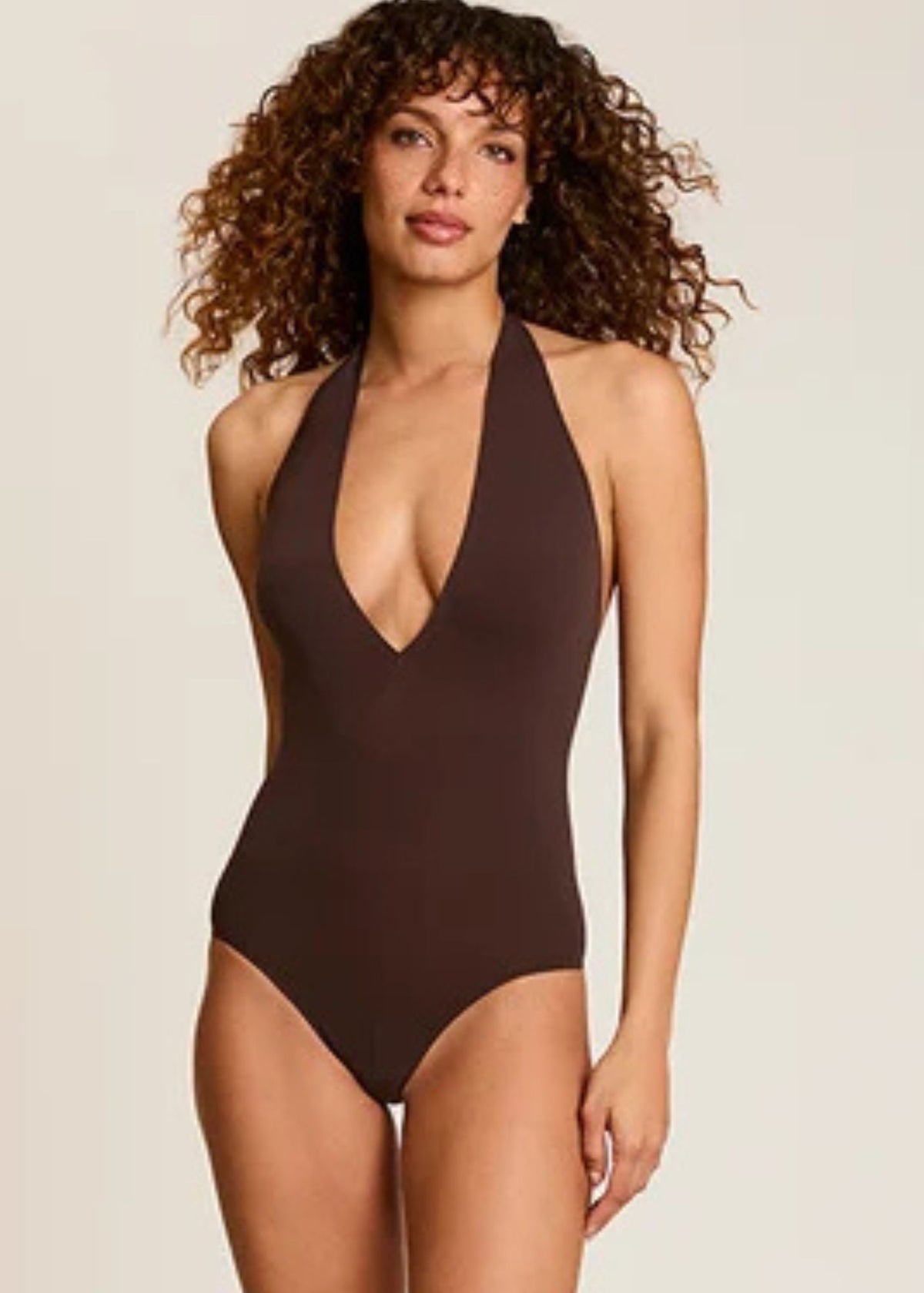 Ballet Deep Plunge Halter Bodysuit