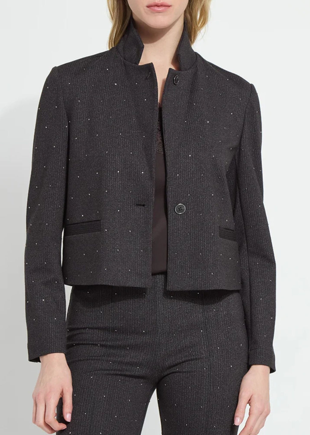 Caroline Crystal Embellished Crop Blazer