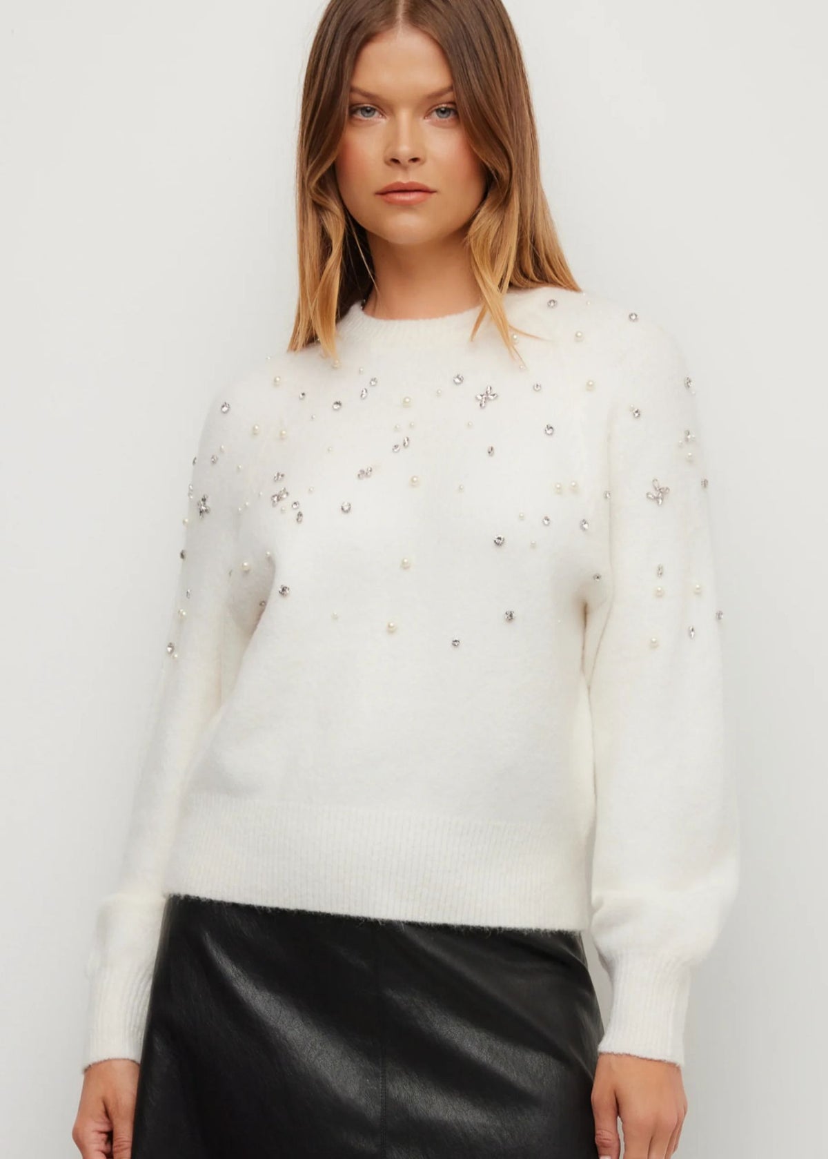 Kristell Pearl And Gem Embellished Sweater