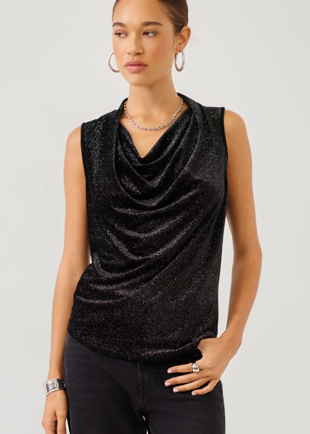 Elisa Sleeveless Drape Neck Top