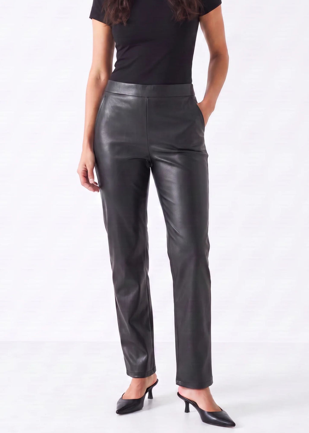 Laurel Faux Leather Straight Leg Pant