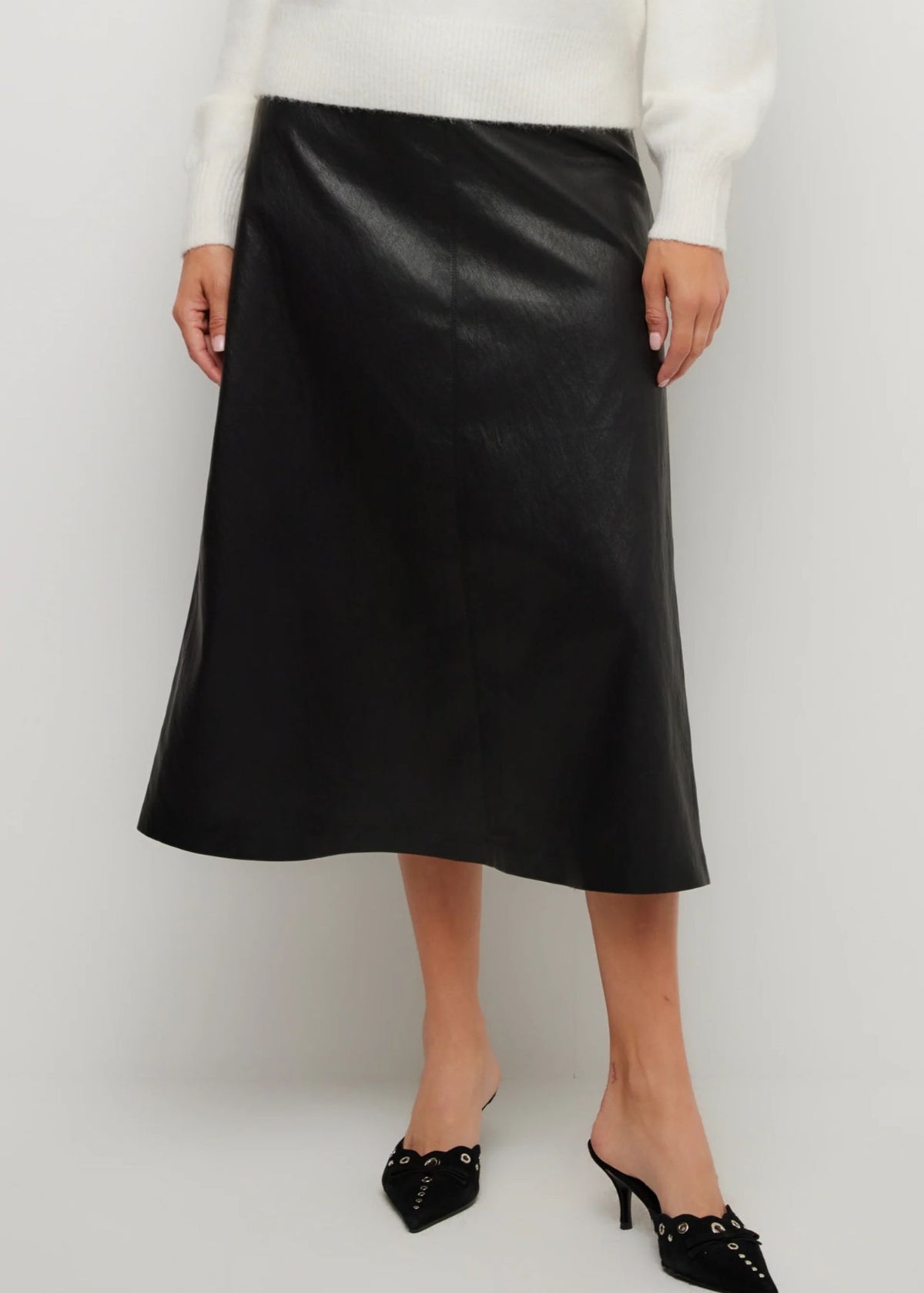 Brodie Faux Leather Midi Skirt