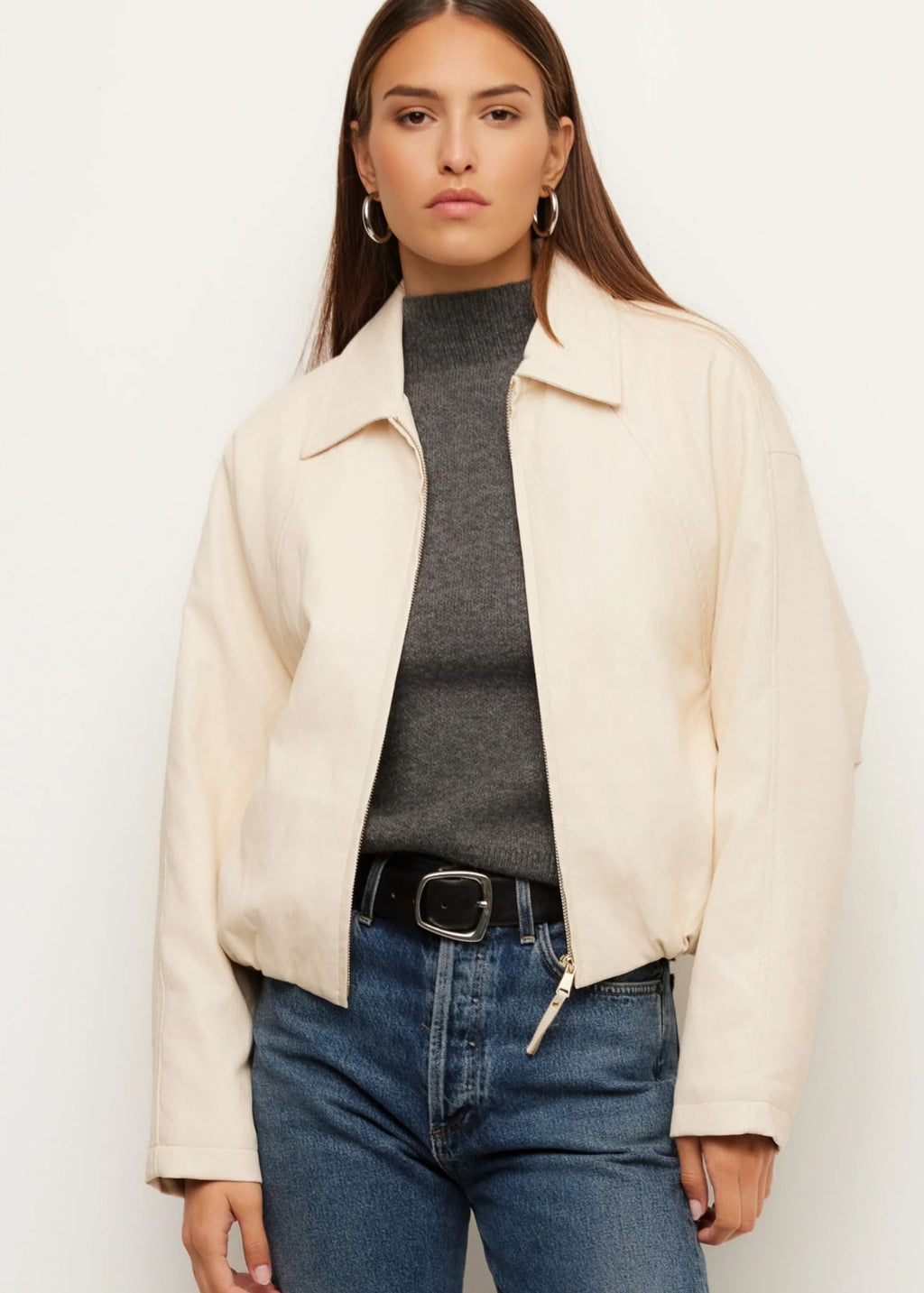 Regin Faux Leather Bomber Jacket