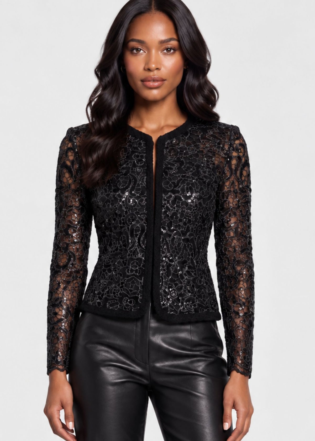 Maggie Metallic Lace Jacket