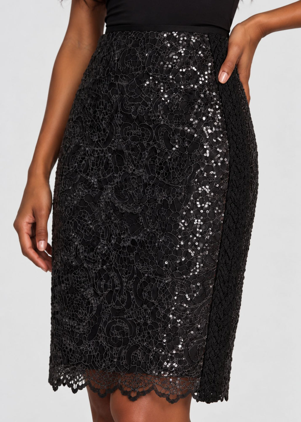 Nora Metallic Lace Skirt