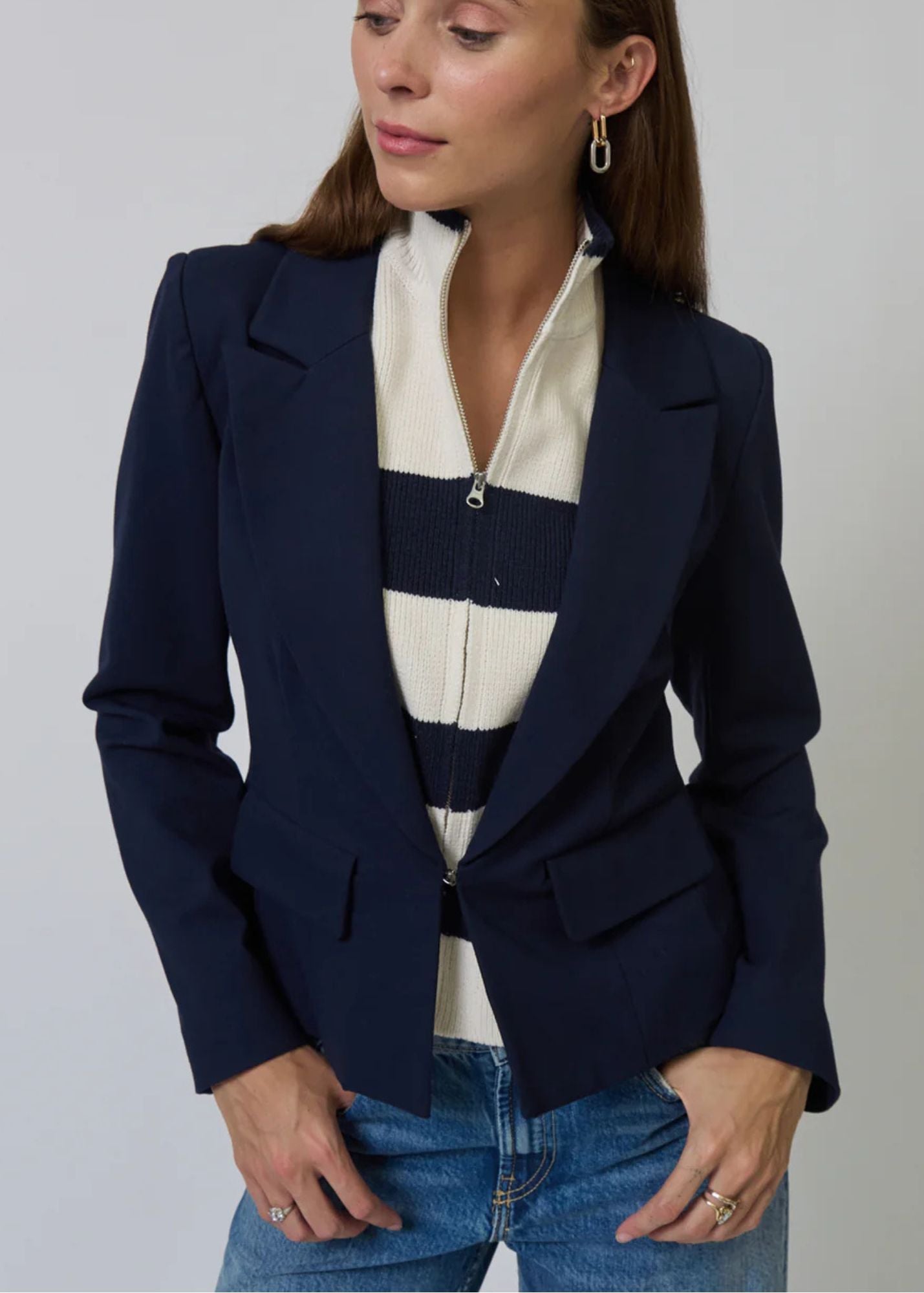 Chelsea Rugby Stripe Sweater Dickey Jacket - Clothes Horse