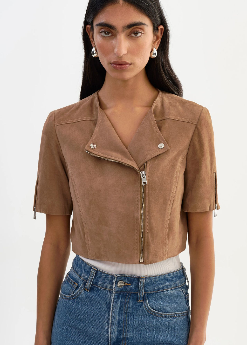 Kirsi Suede Cropped Jacket - Clothes Horse