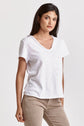 Vanya V-Neck Short Sleeve Slub