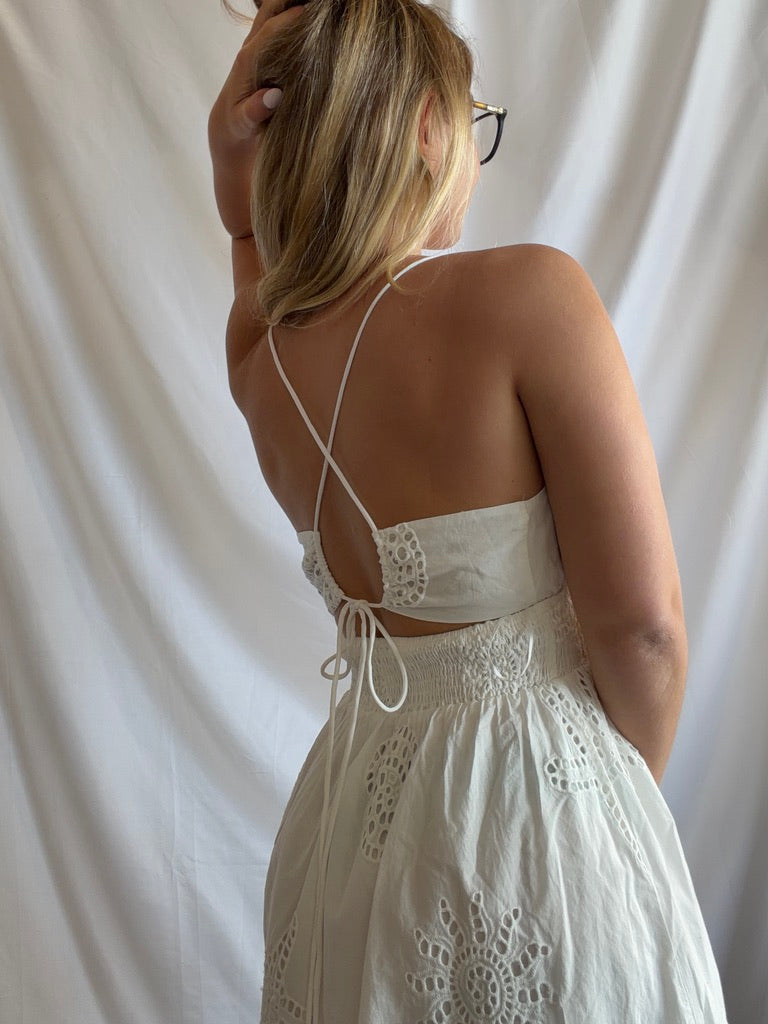 Eyelet Mini Dress