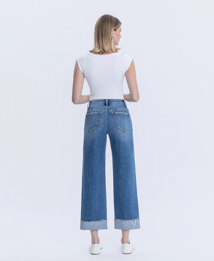 High Rise Slim Wide Leg Jeans