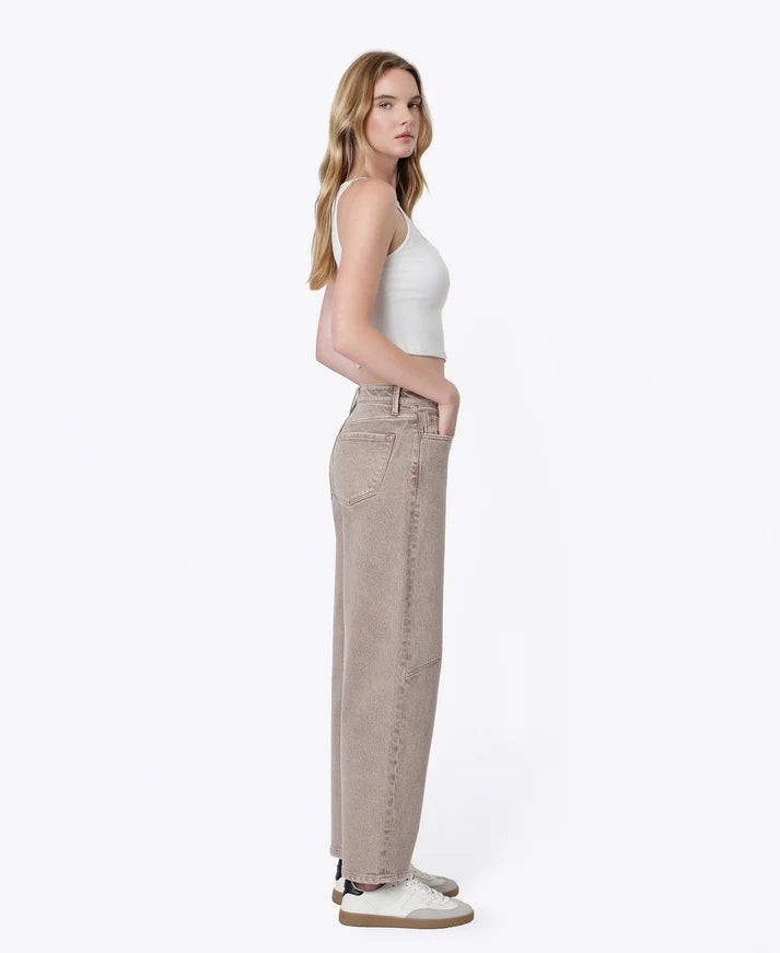 High Rise Crop Barrel Jeans
