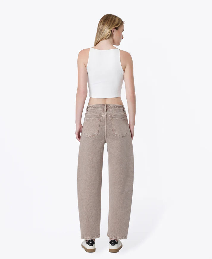 High Rise Crop Barrel Jeans