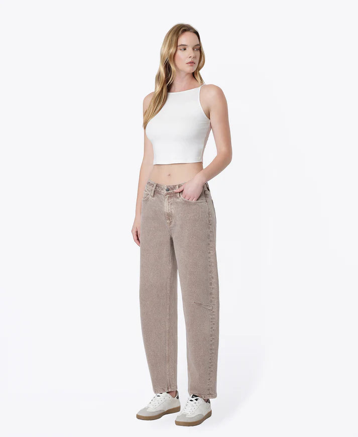 High Rise Crop Barrel Jeans