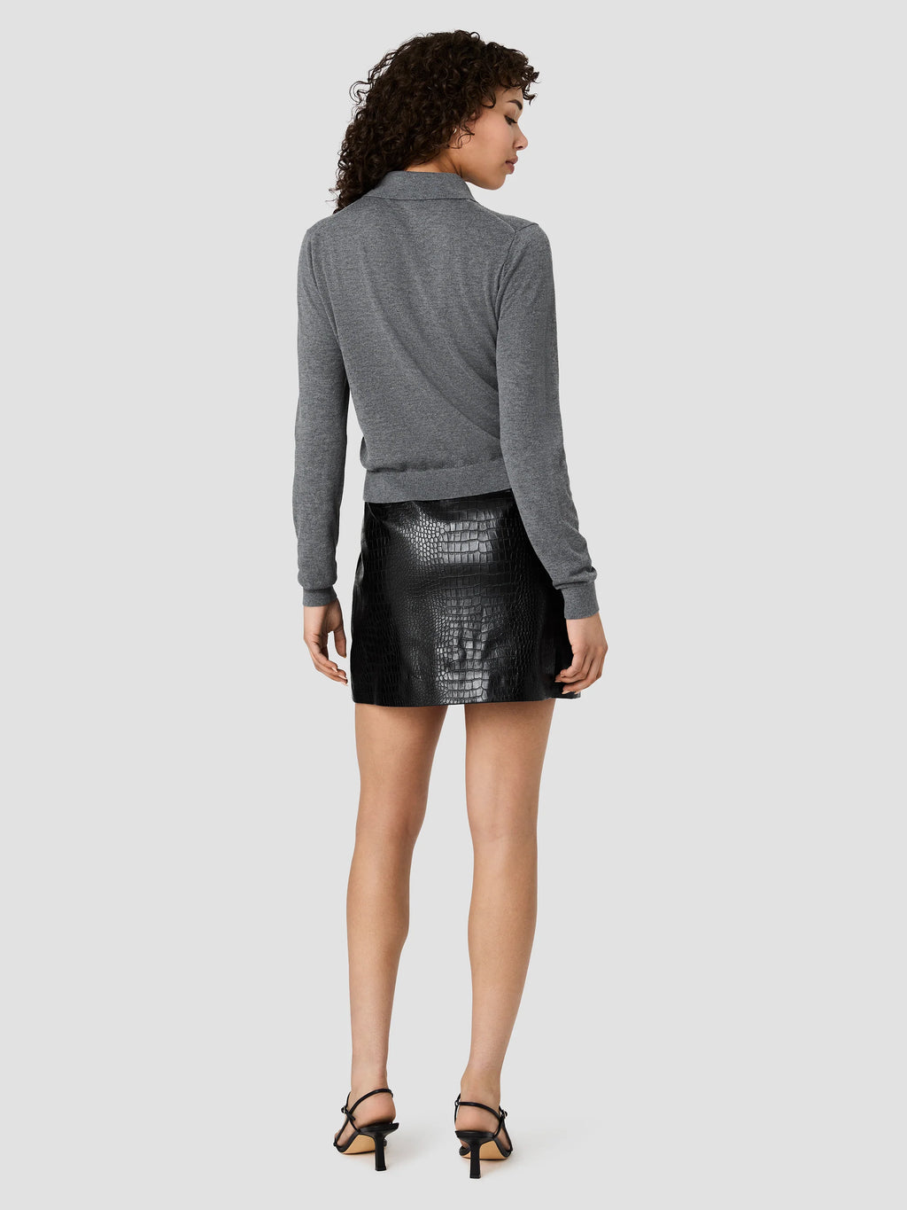 Nola Fine Knit Long Sleeve Polo Top