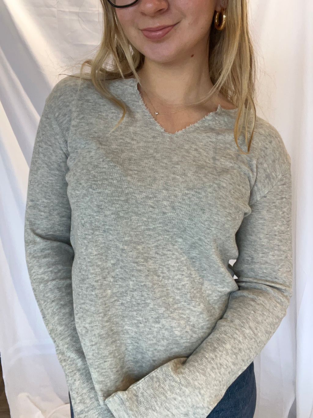 Split Neck Long Sleeve