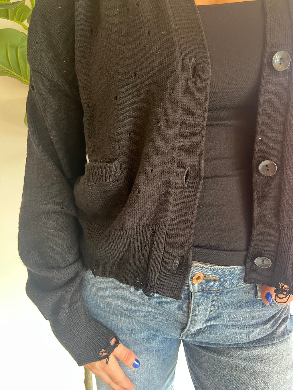 Elanor Distressed Sweater Cardigan