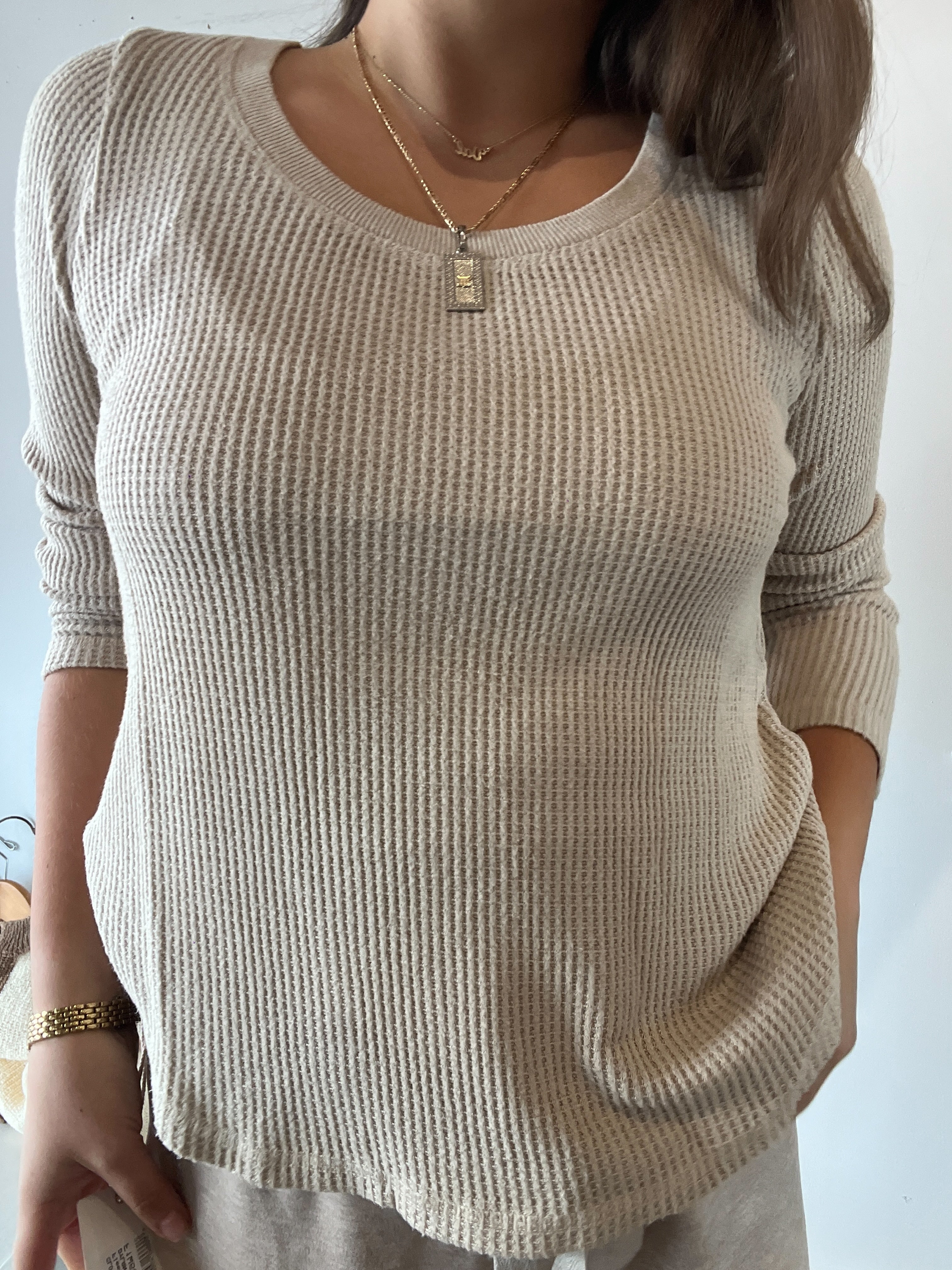 Palmer Waffle Scoop Neck