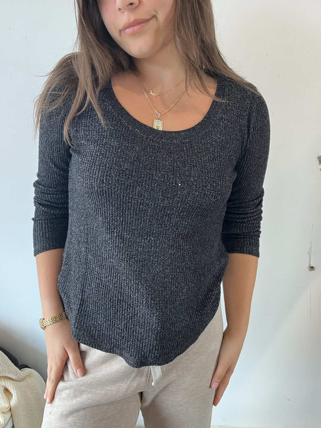 Palmer Waffle Scoop Neck