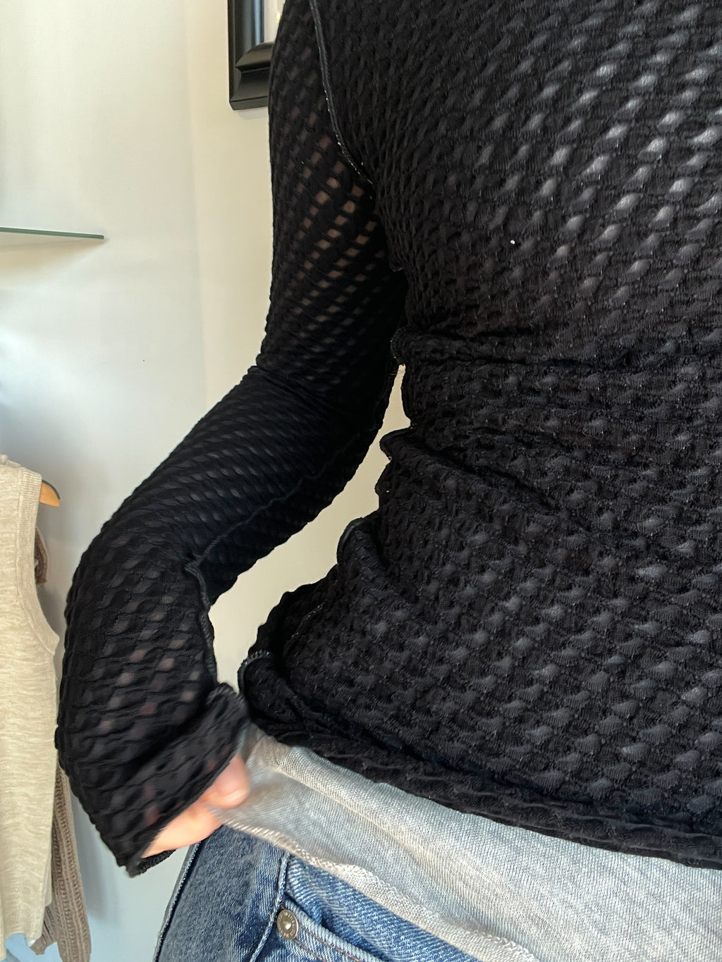 Jacquard Long Sleeve Top