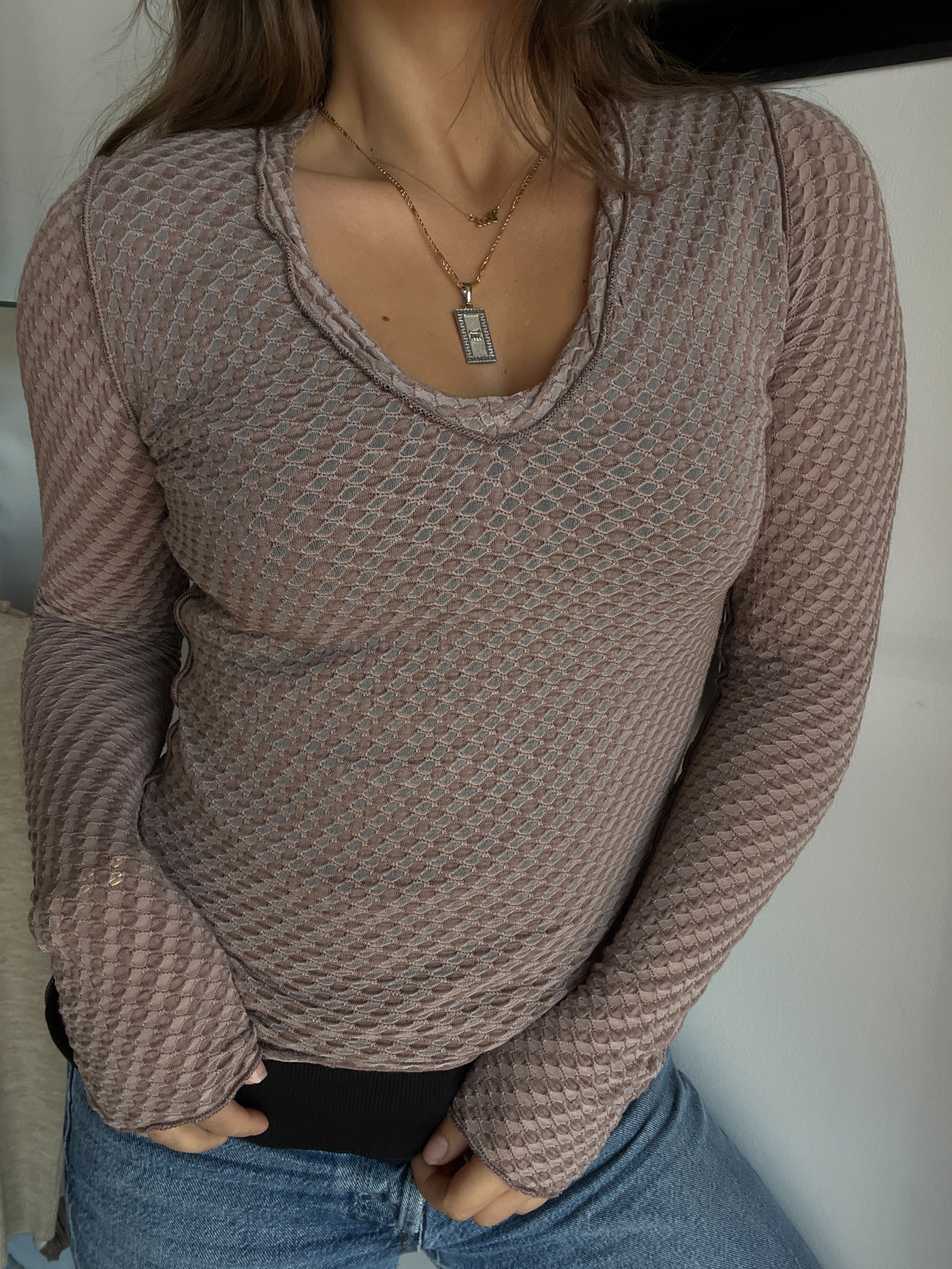 Jacquard Long Sleeve Top