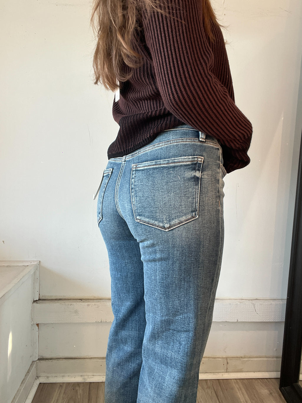 High Rise Slim Wide Leg