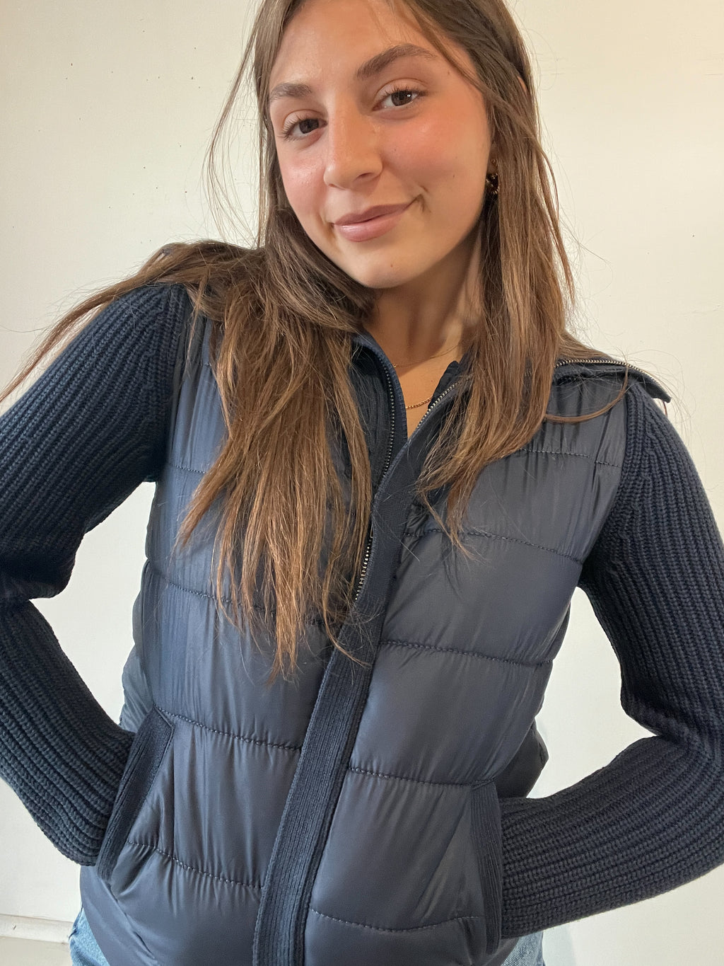 April Long Sleeve Zip Up Vest