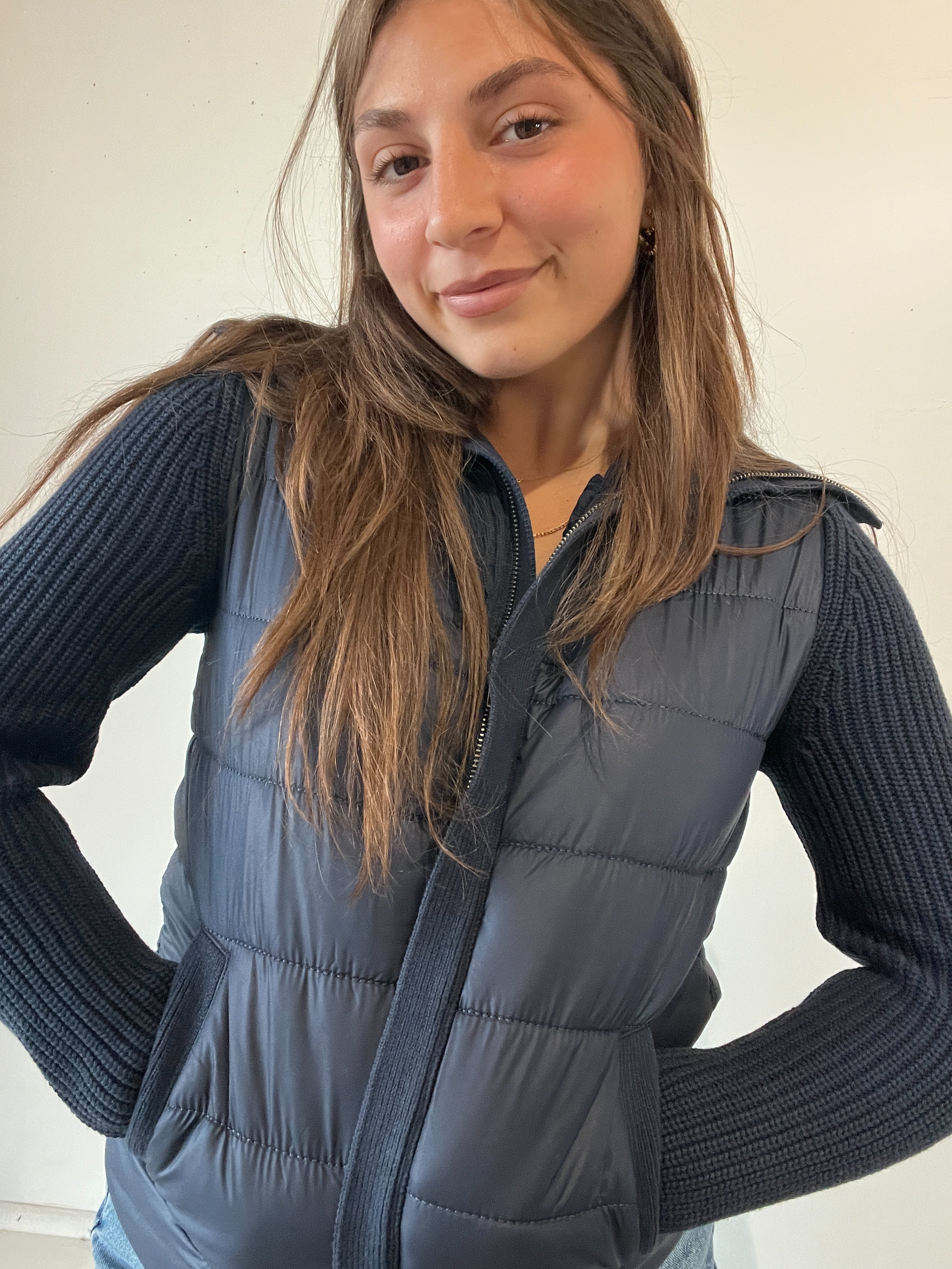 April Long Sleeve Zip Up Vest