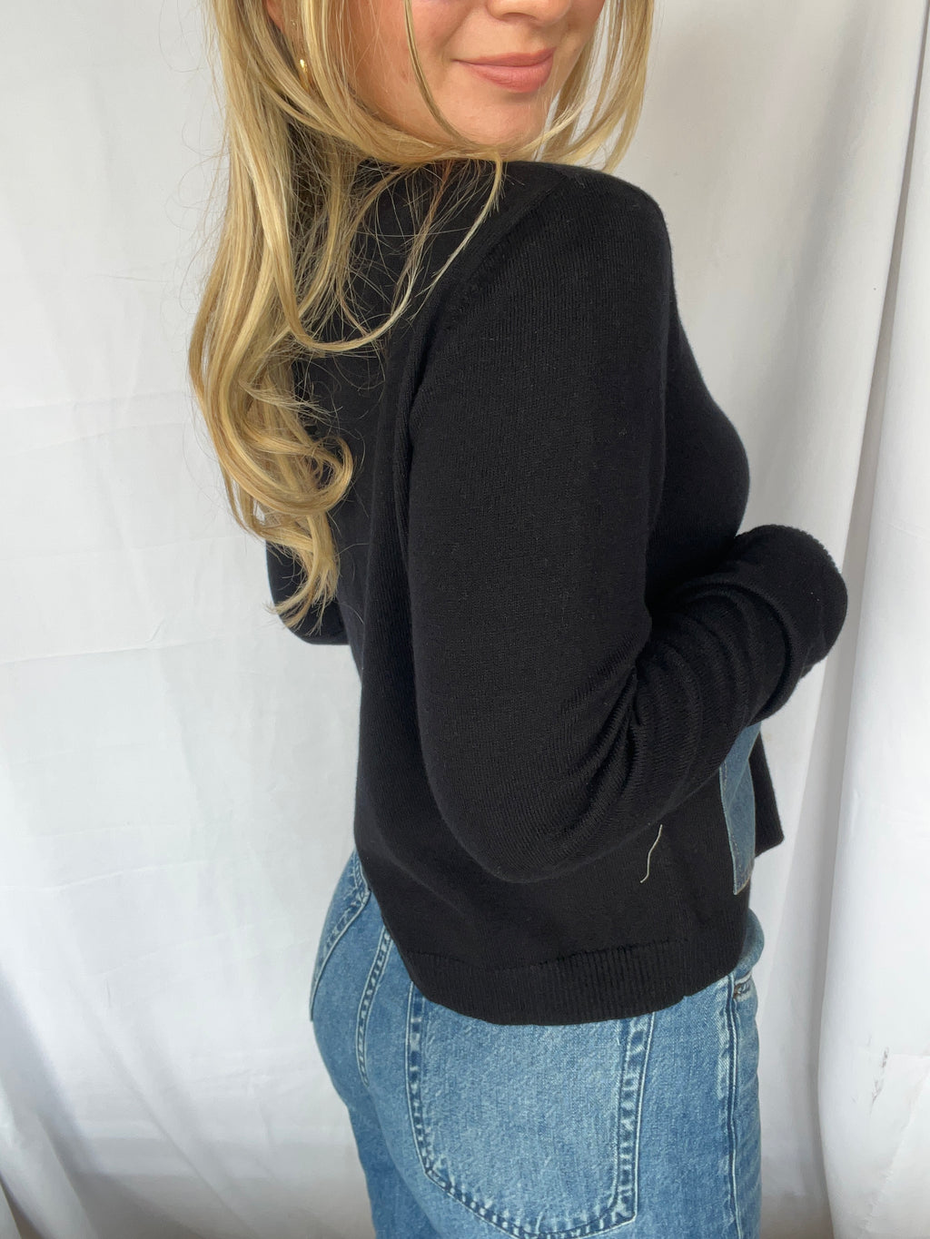 Makayla Denim Trim Cardigan - Clothes Horse
