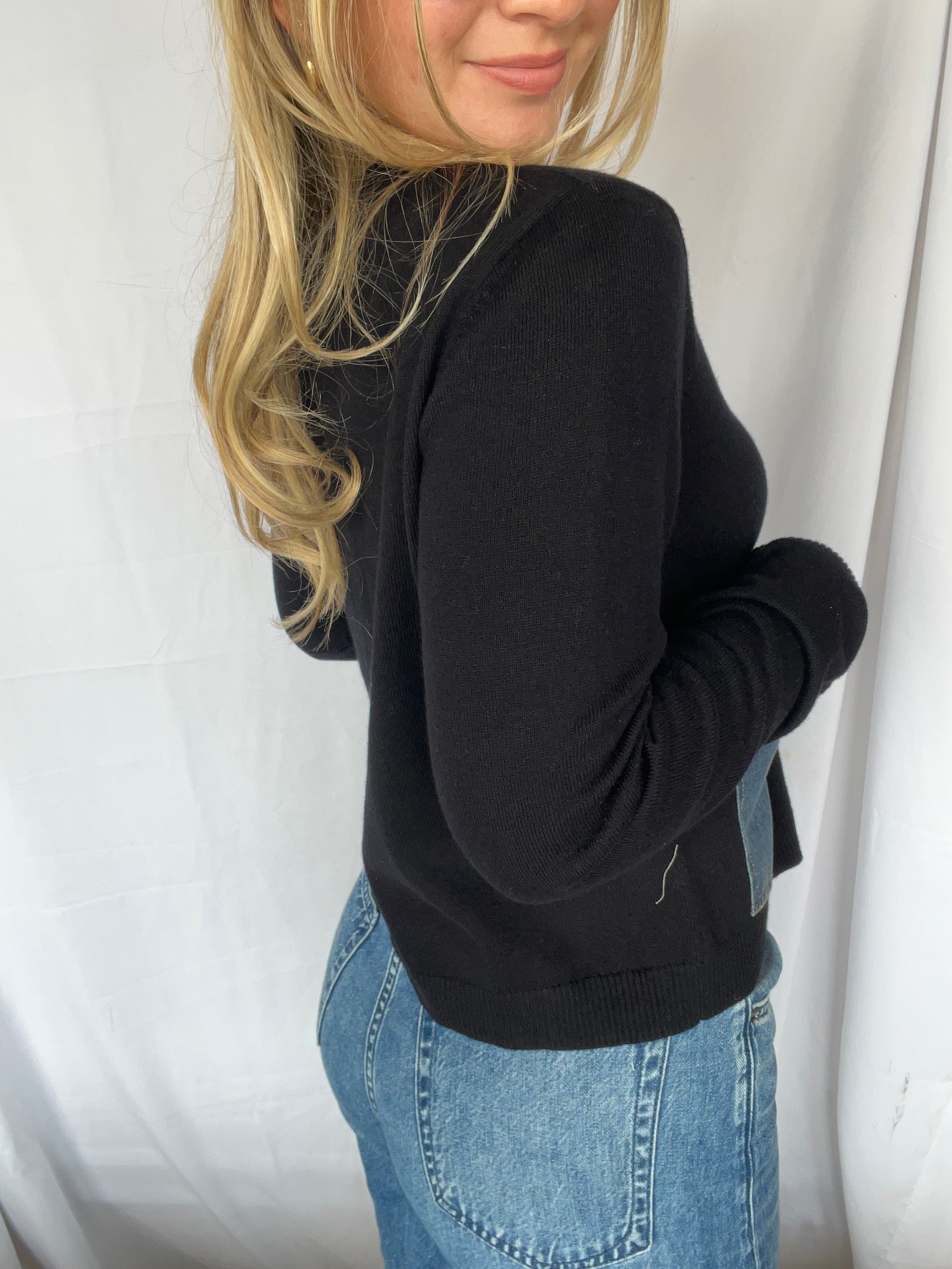 Makayla Denim Trim Cardigan - Clothes Horse