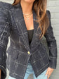 Aimee Windowpane Tweed Blazer