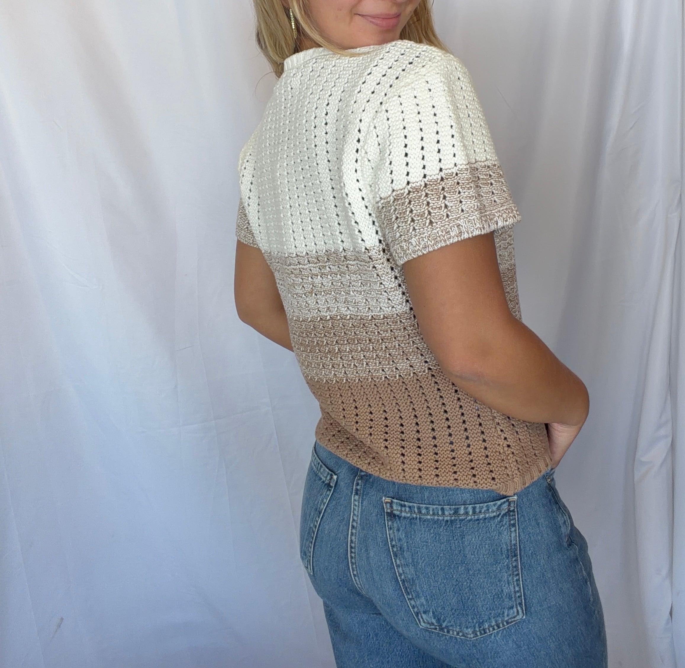Jacy Gradient Stitch Zip Up