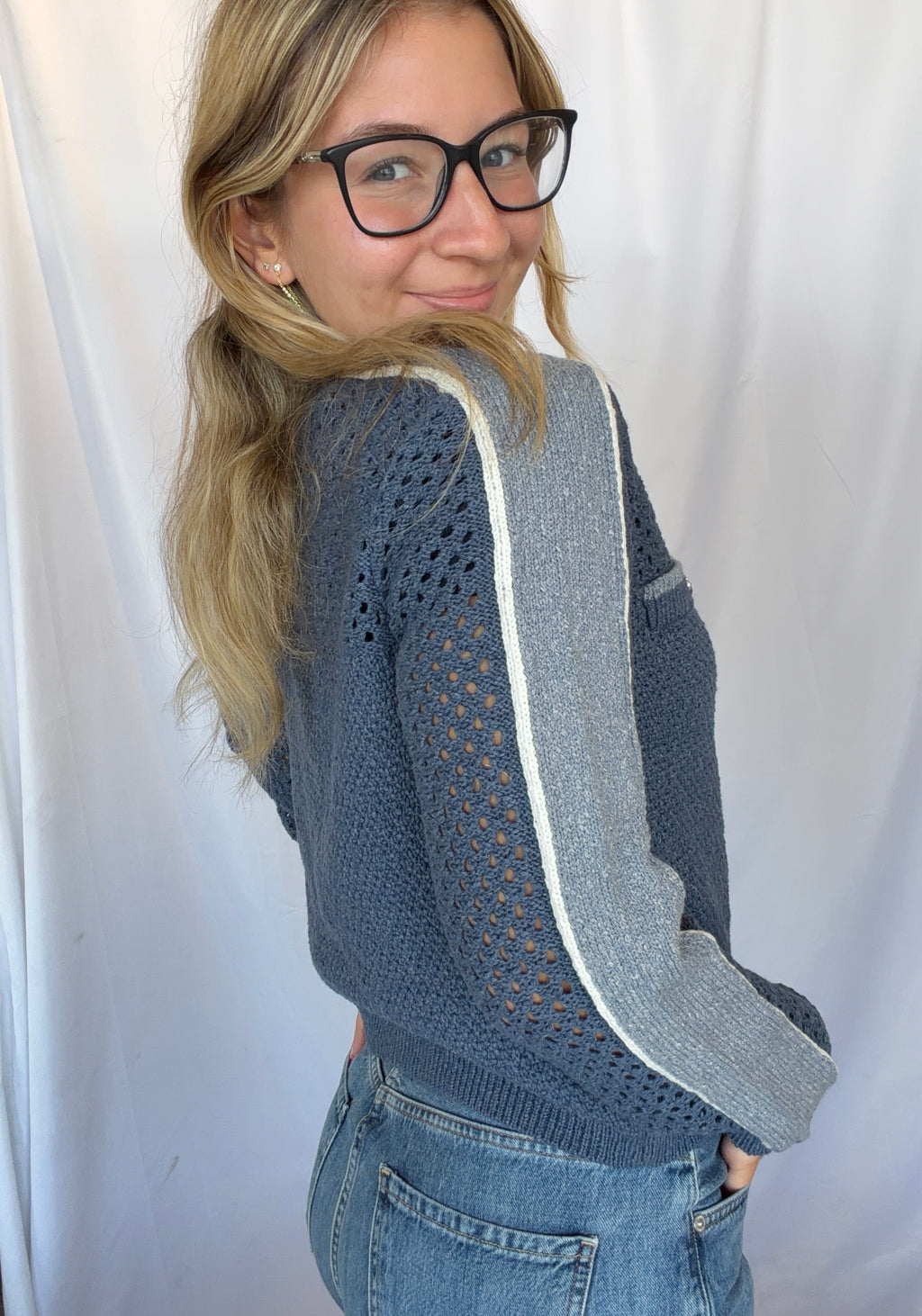 Raya Mixed Stitch Zip Cardi