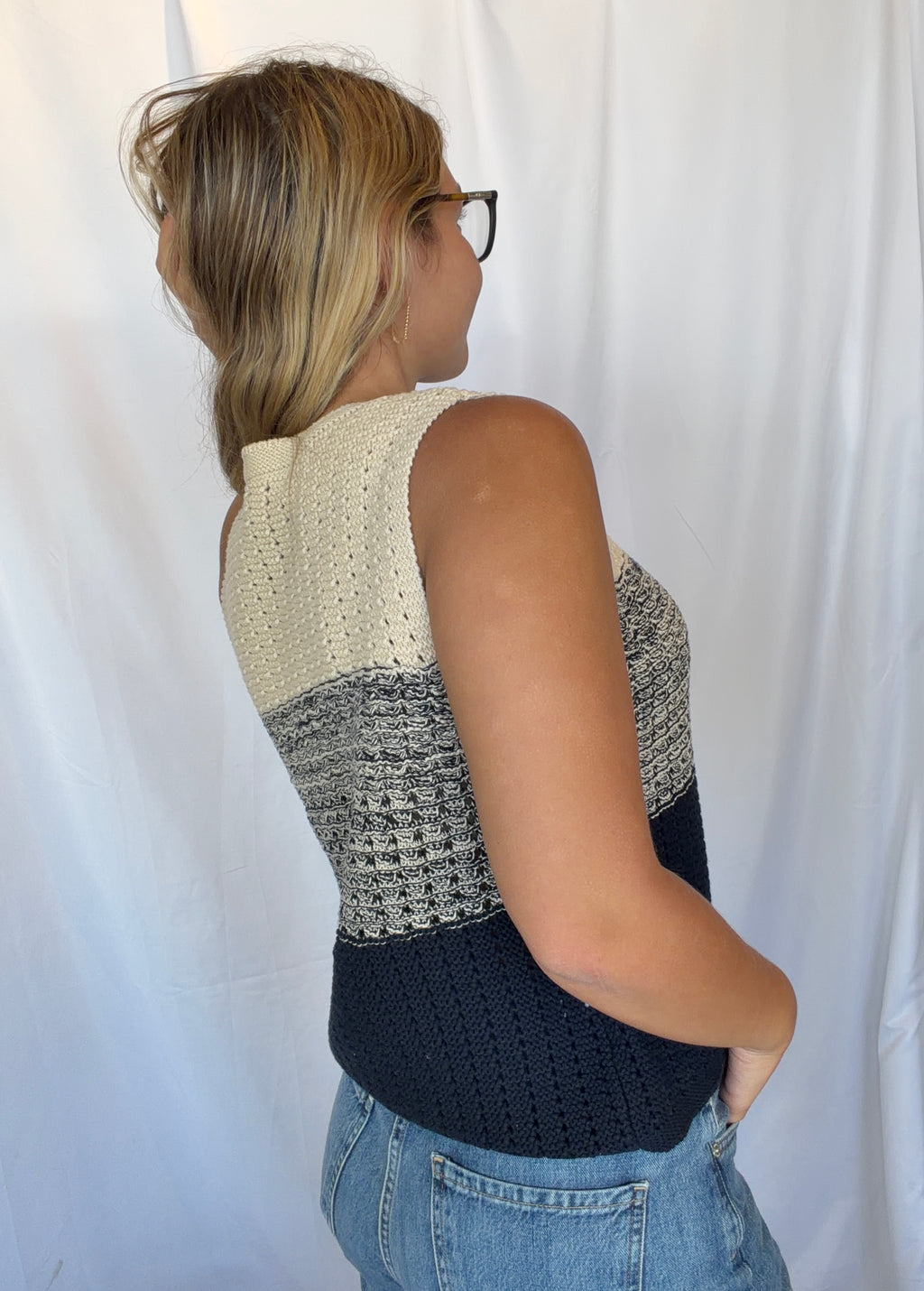 Jacy Gradient Crochet Vest